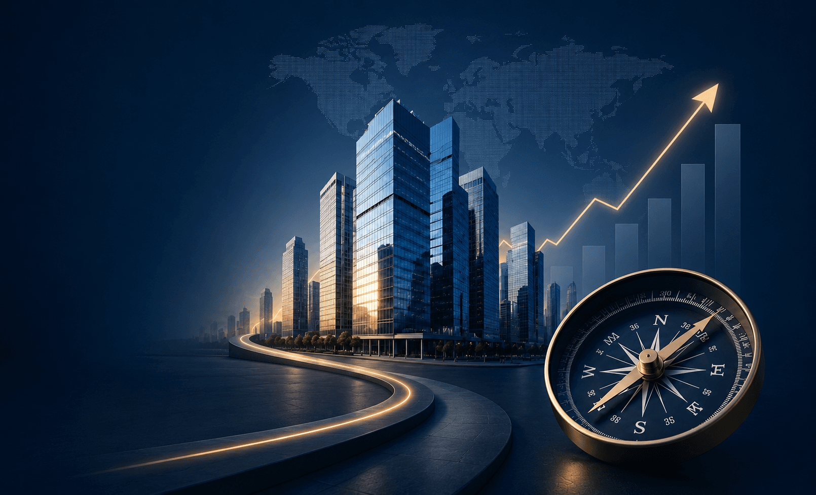 Tax advisory desk with calculator, globe, legal scale, and financial documents